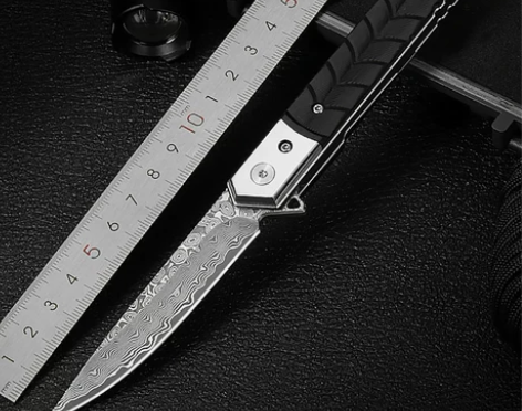 大马士革钢折刀锋利小刀子高硬度户外刀具折