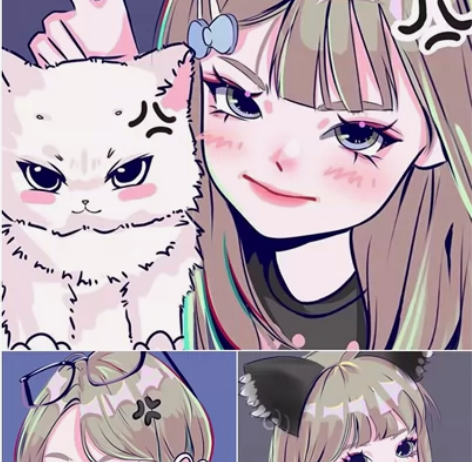 鸭鸭风Q版手绘头像定制情侣圣诞礼物生日礼物...