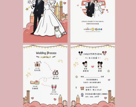 超级白菜价婚礼手绘请帖请柬设计!!! 结婚...