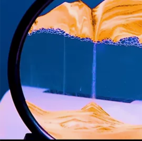 轻奢3D流沙画摆件解压沙漏桌面装饰品摆件男...