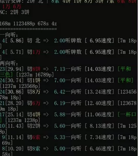 AI雀魂助手。 给出最佳牌效建议，及场况分...