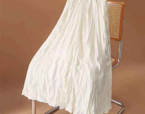 褶皱半身裙女春秋2023新款高腰百褶裙a字...