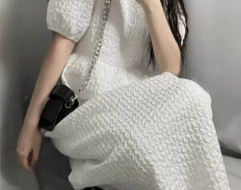 im自制 褶皱气质泡芙裙2021夏季新款法...